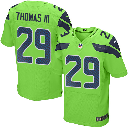 Men's Elite Earl Thomas III Nike Jersey Green - #29 Rush NFL Seattle Seahawks